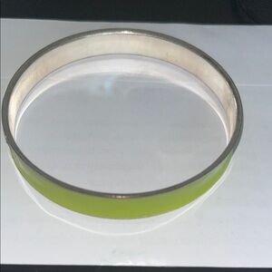 Lime Green and Silver Bangle Bracelet
